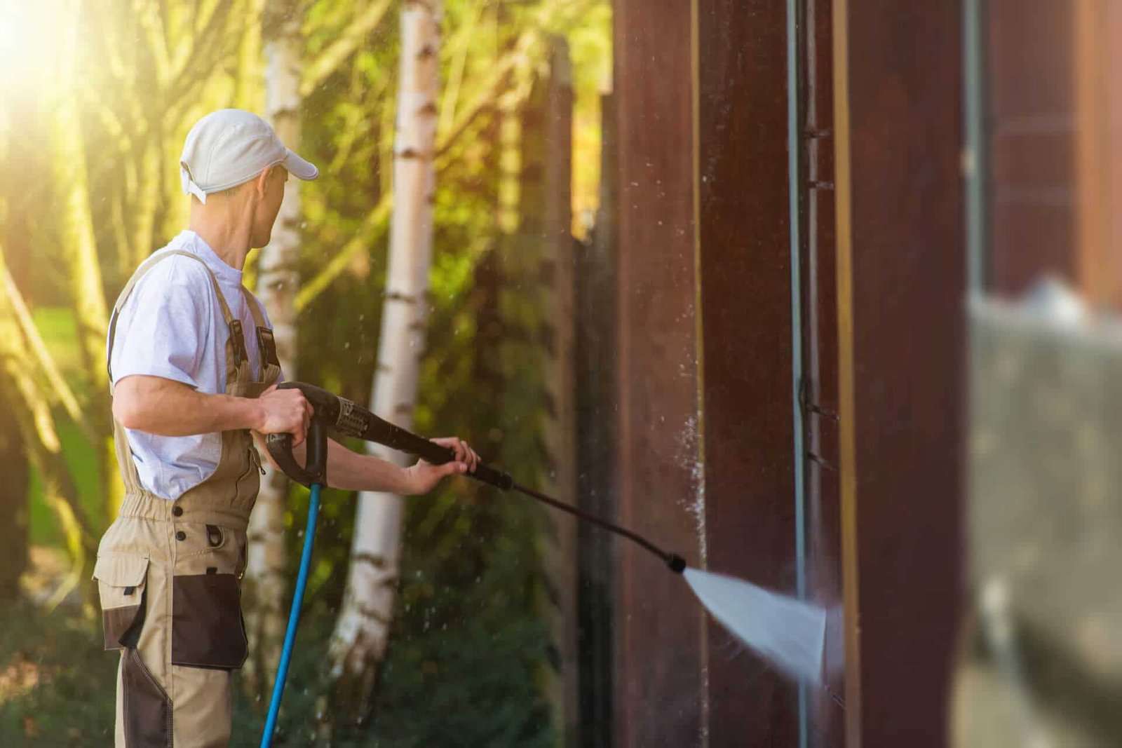 Pressure Washing 1 Wall Pressure Washing Worker